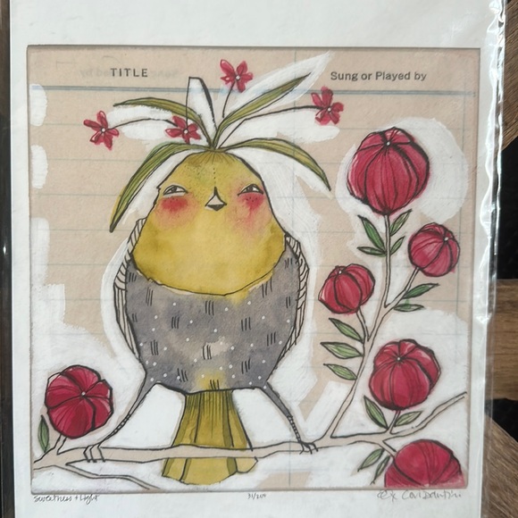 Cori Dantini Limited Edition print Bird Esteemed  whimsical Inspirational - Picture 2 of 6